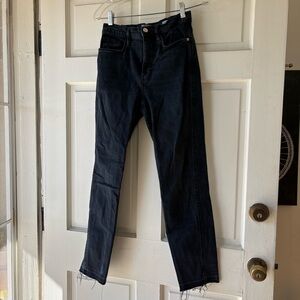 Frame Denim Women's Straight Leg Jeans - Dark Blue. SB2